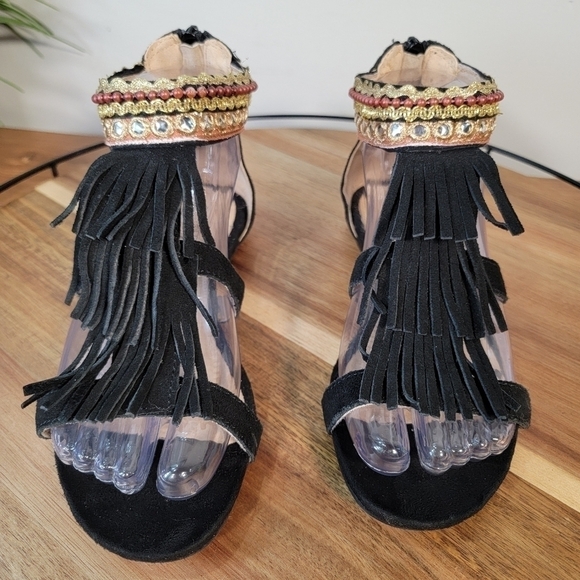Esmara by Heidi Klum Fringe cage Sandals Vegan Boho Size 5.5 - Picture 7 of 14